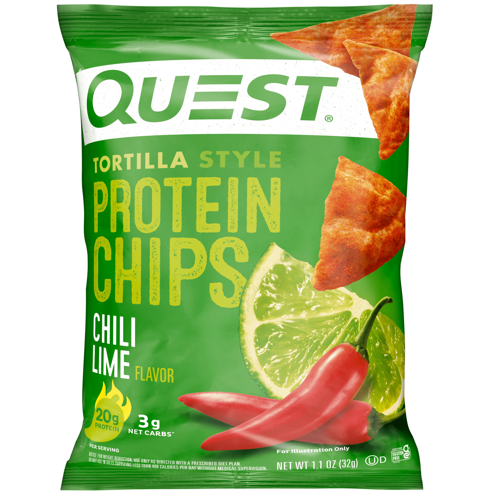 Quest Tortilla Protein Chips, Chili Lime, Low Carb