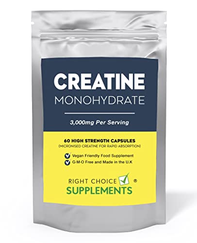 Creatine Monohydrate 3000mg Capsules for Energy