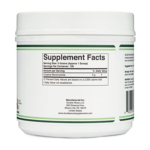 Double Wood Creatine Monohydrate Powder 1.1lbs, Unflavored