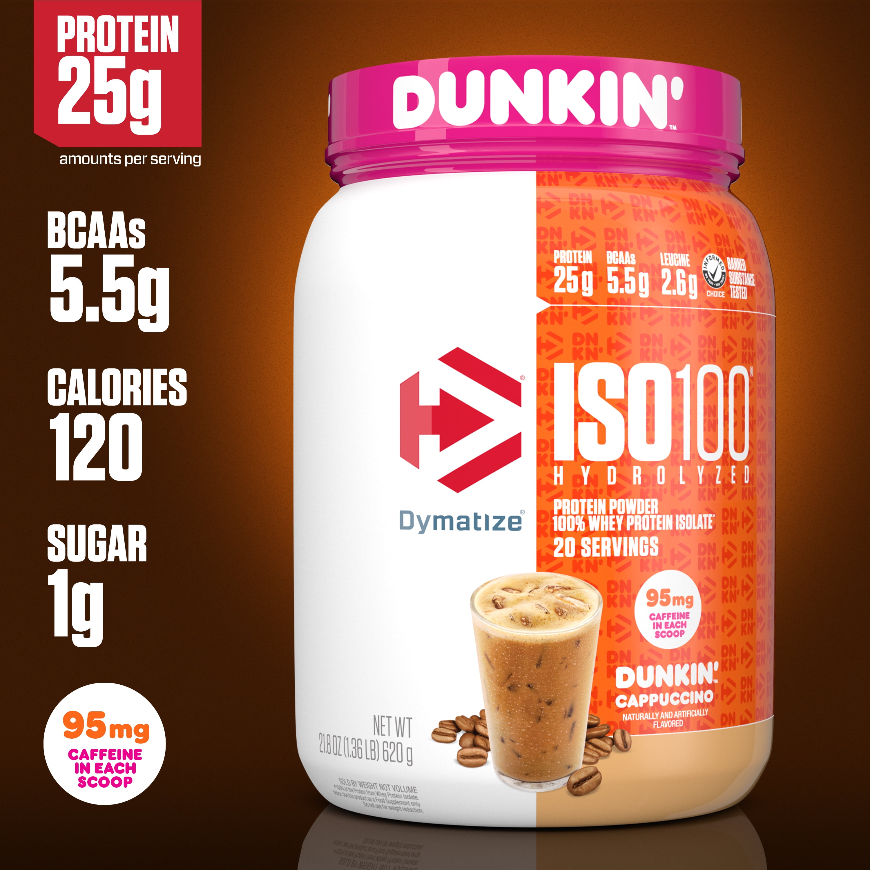 Dymatize ISO100 Dunkin' Cappuccino Protein Powder