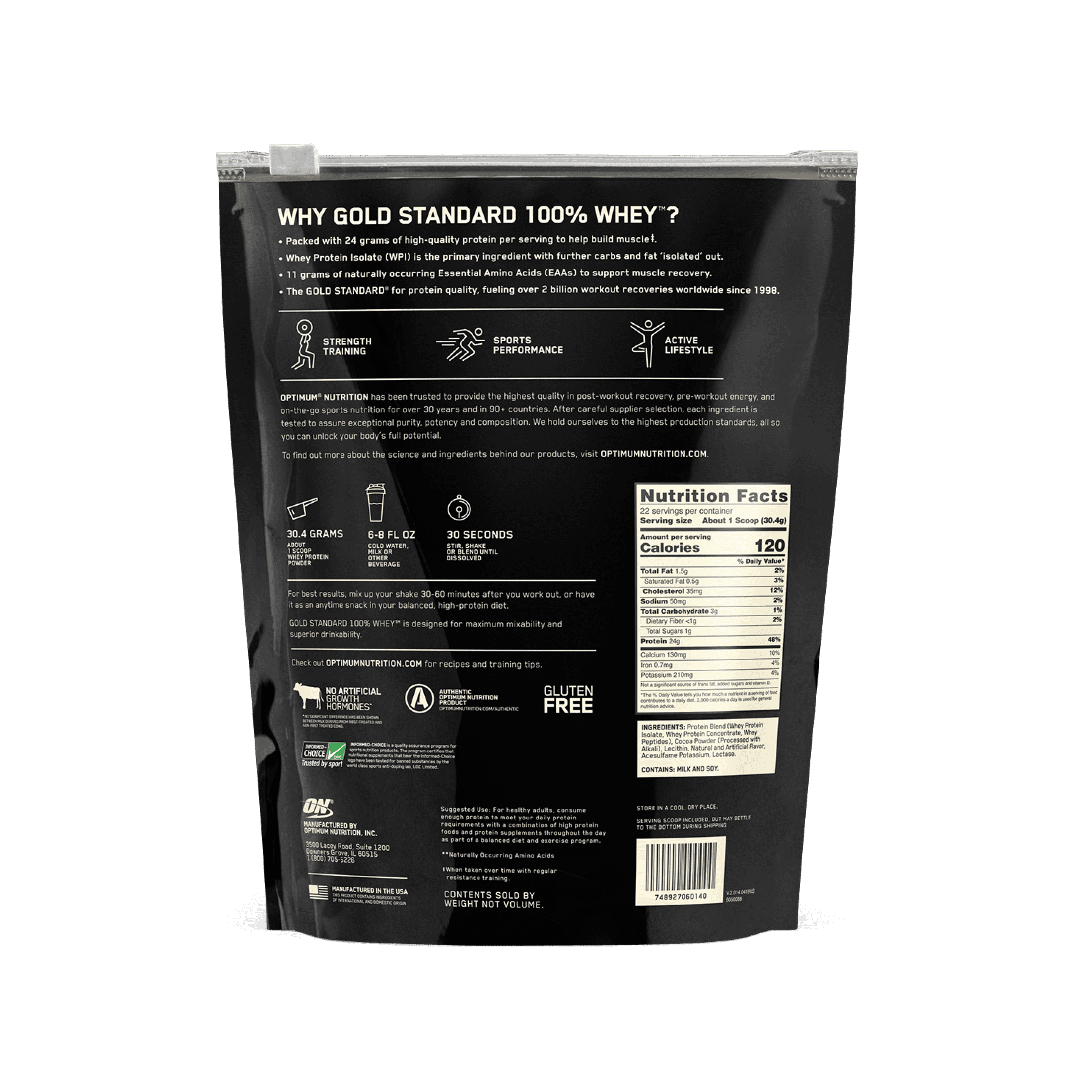 Optimum Nutrition Gold Standard Whey, Chocolate Protein