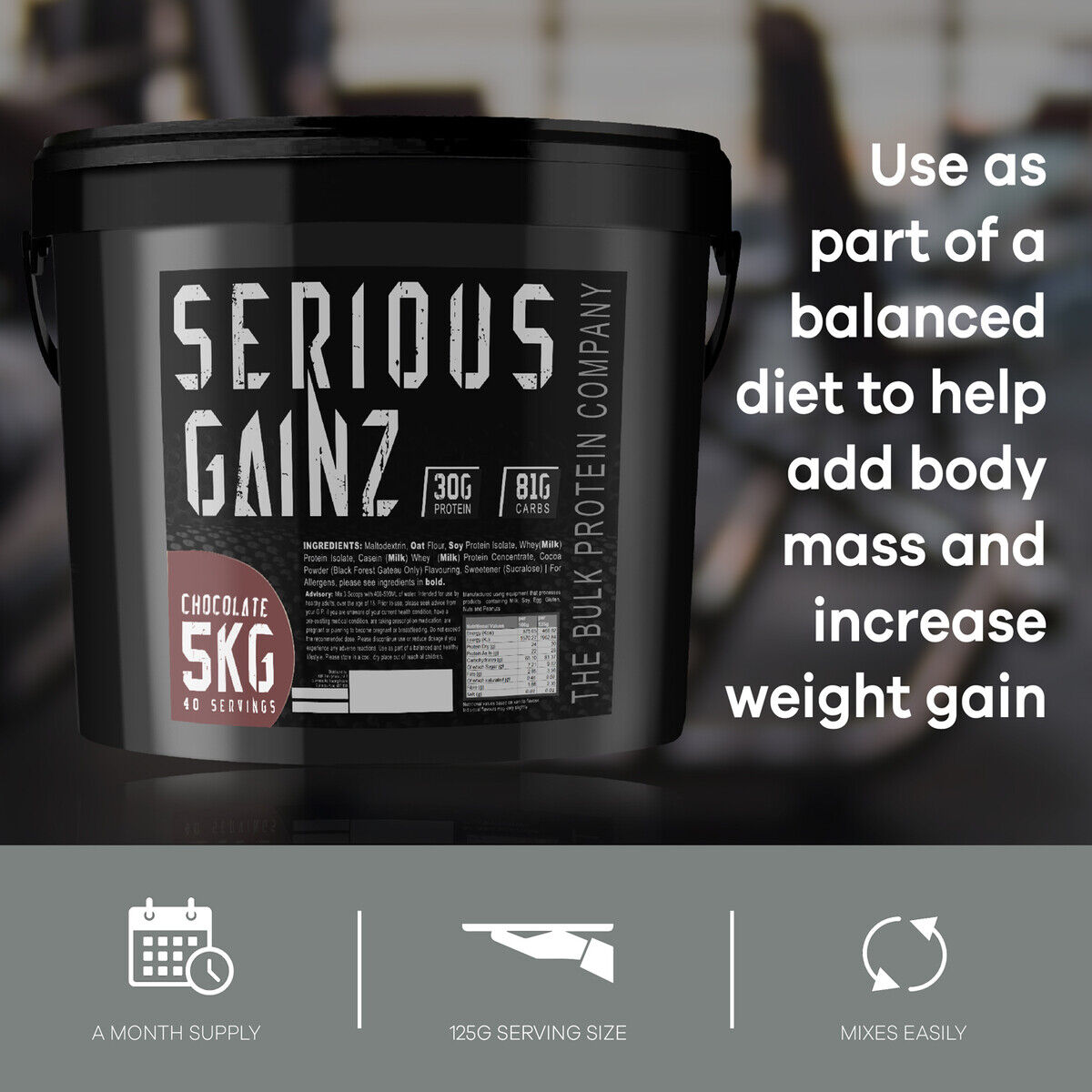 Serious Gainz 5kg Chocolate Muscle Mass Gainer