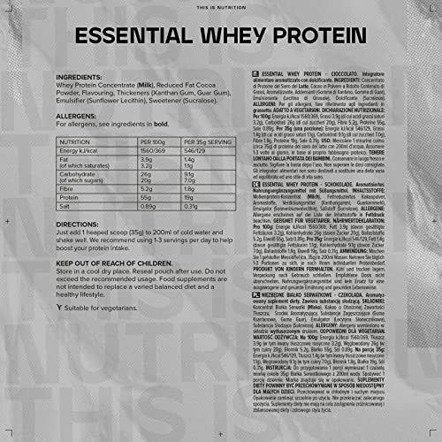 Bulk Whey Protein Powder, Chocolate Flavor, 1kg