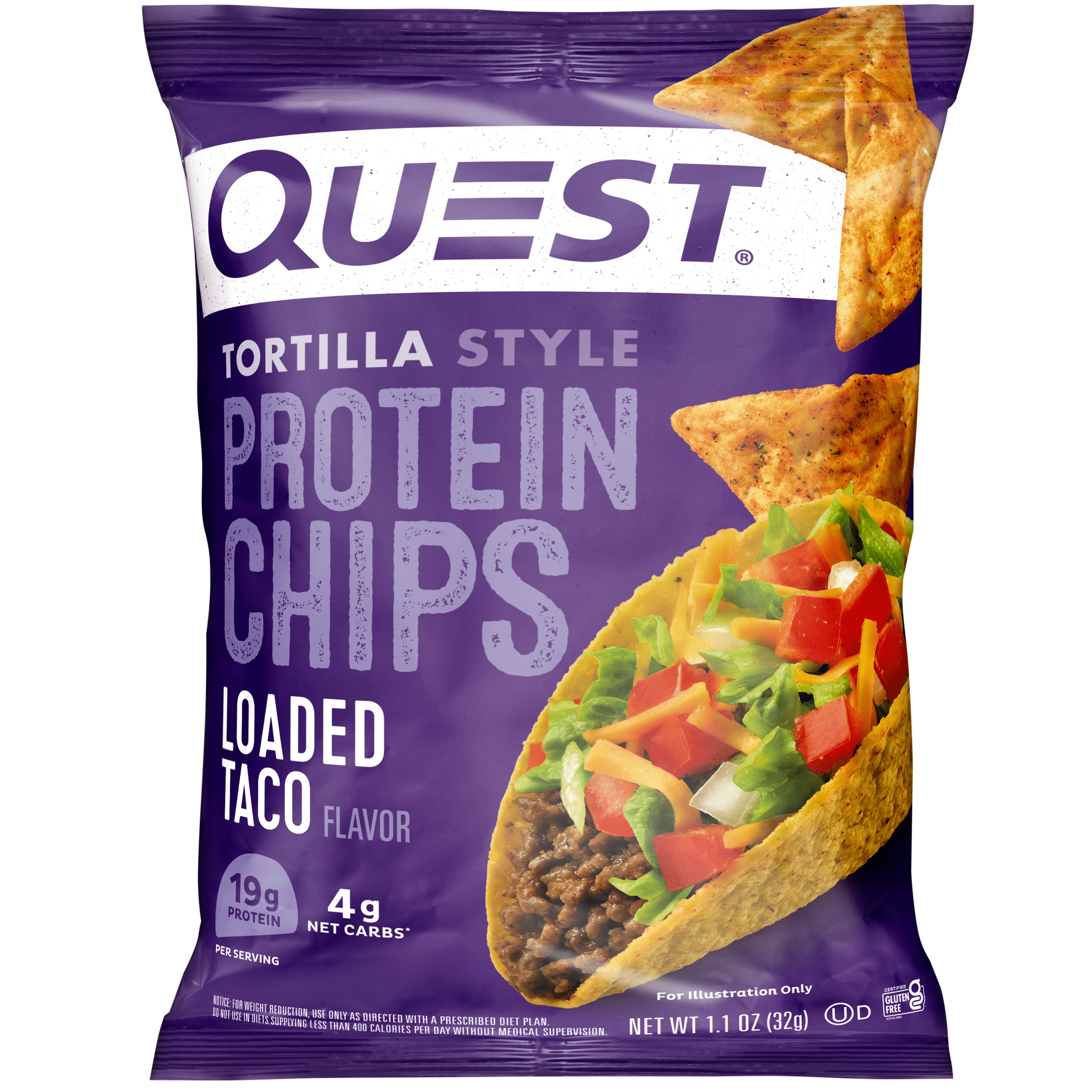 Quest Protein Chips, Loaded Taco, 19g Protein