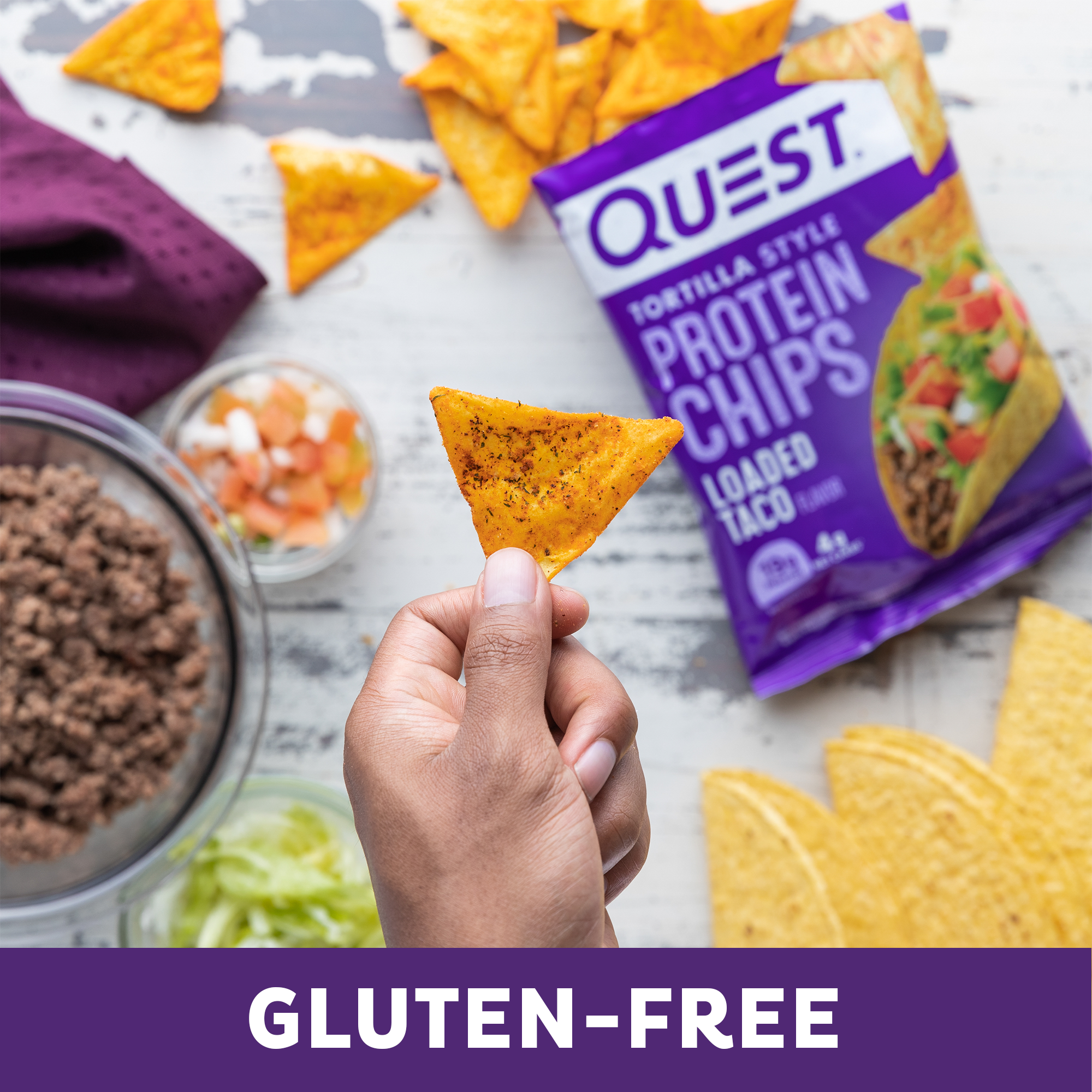 Quest Protein Chips, Loaded Taco, 19g Protein