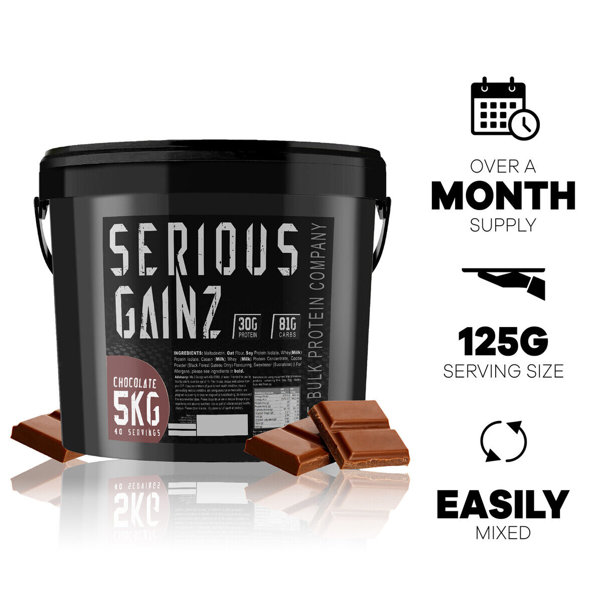 Serious Gainz 5kg Chocolate Muscle Mass Gainer