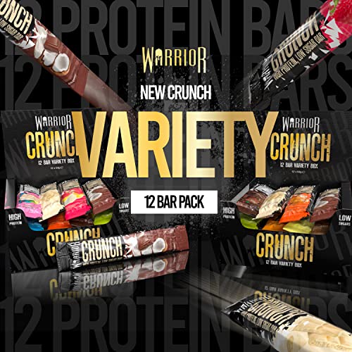 Warrior Crunch Protein Bars - 20g Protein, 12 Pack