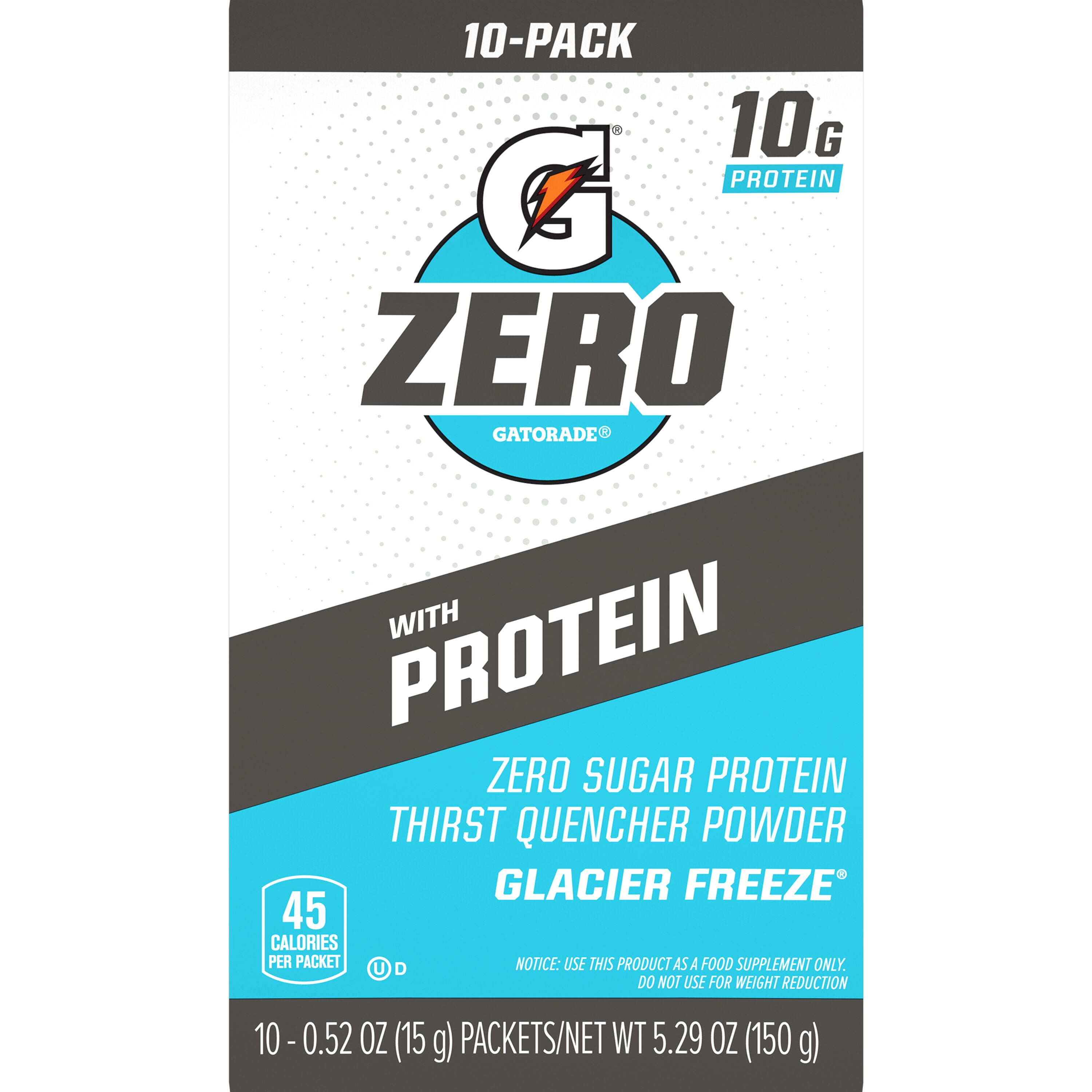Gatorade Zero Protein Powder Glacier Freeze, 10 Pack