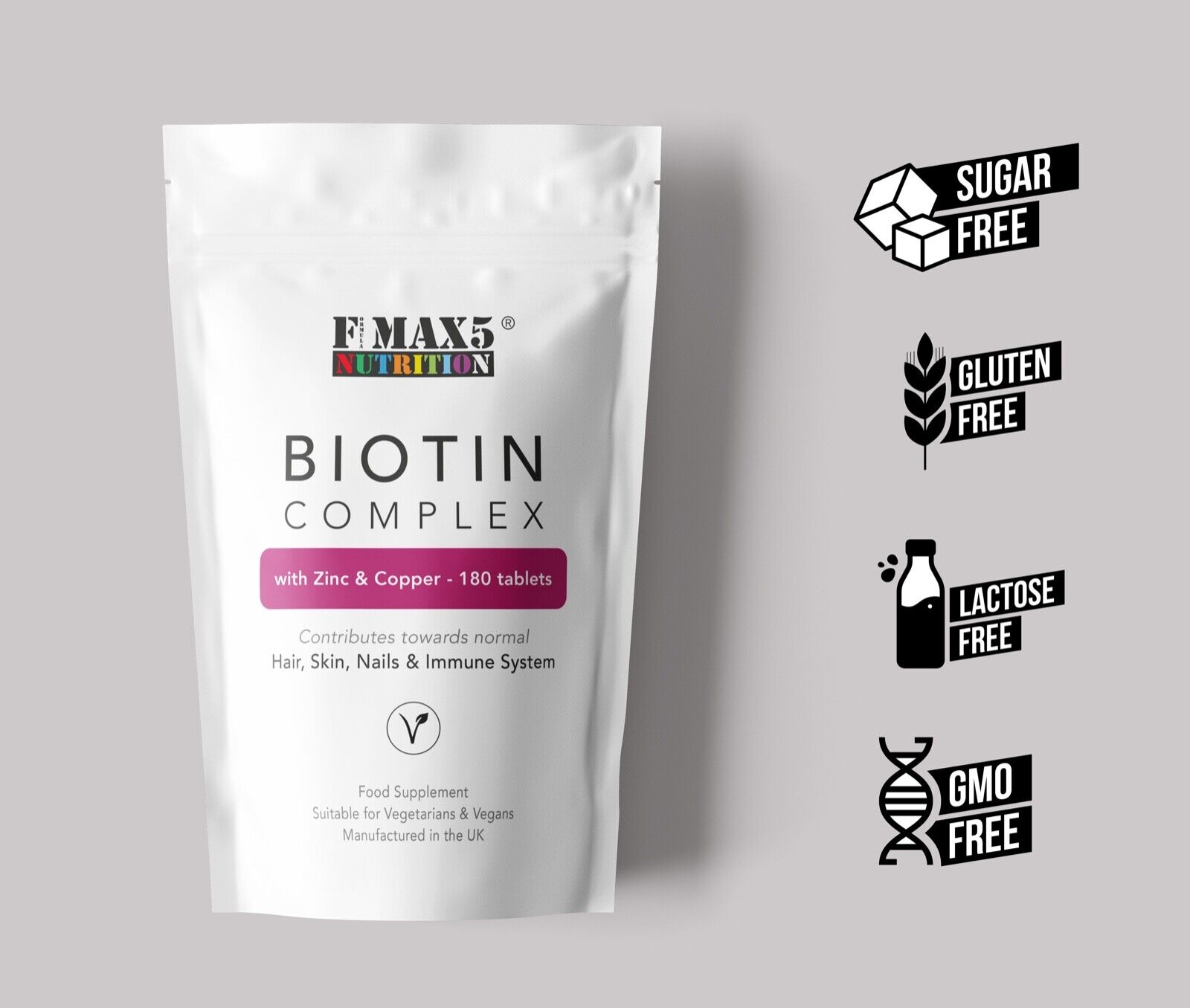 Biotin 10,000mcg with Zinc & Copper 180 Tablets