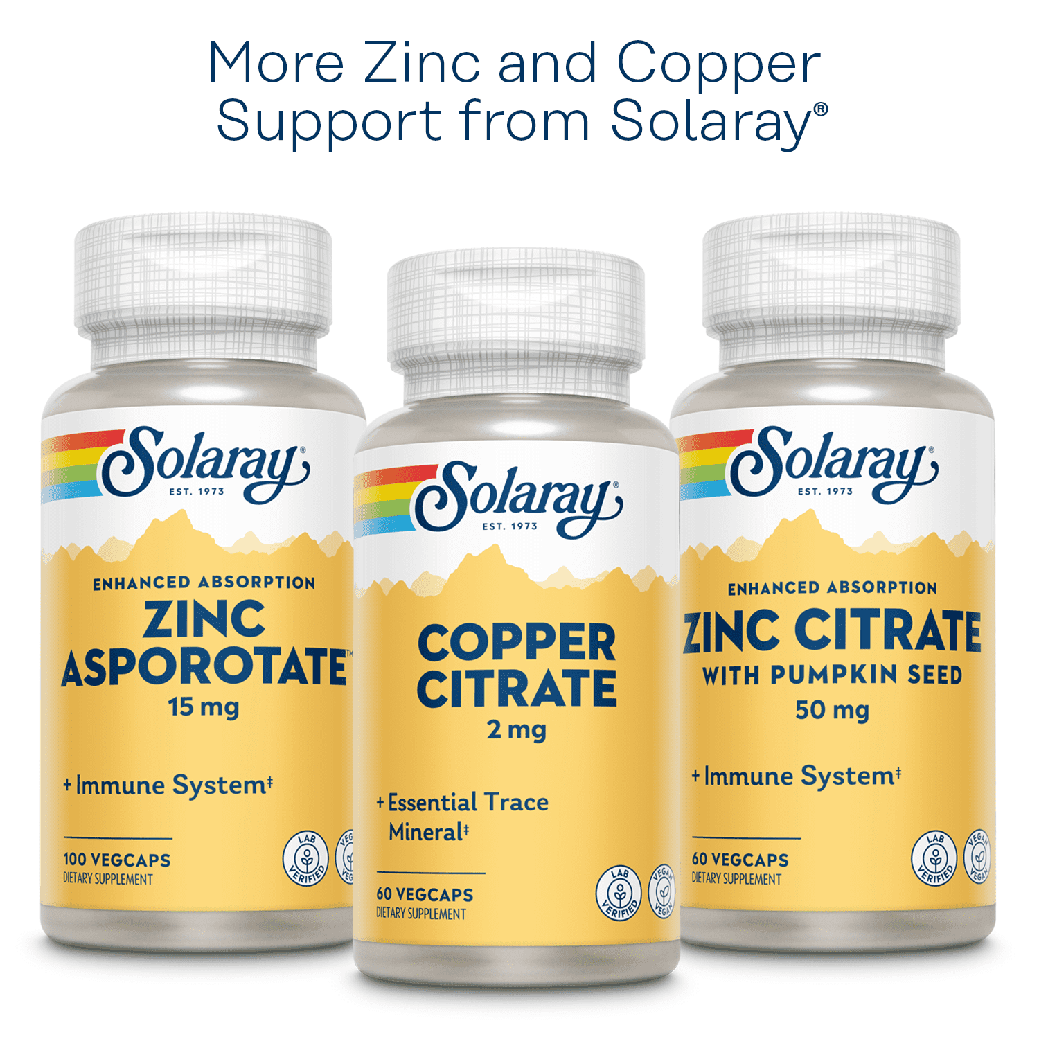 Solaray Zinc & Copper Amino Acid Capsules, 100 Count