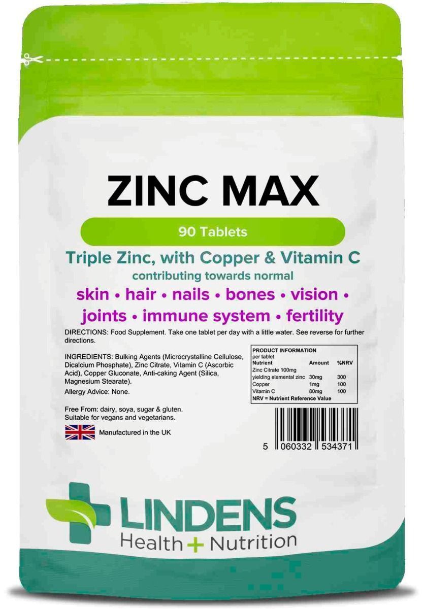 Zinc Max Tablets with Copper & Vitamin C