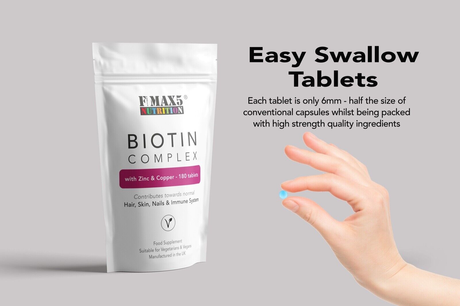Biotin 10,000mcg with Zinc & Copper 180 Tablets