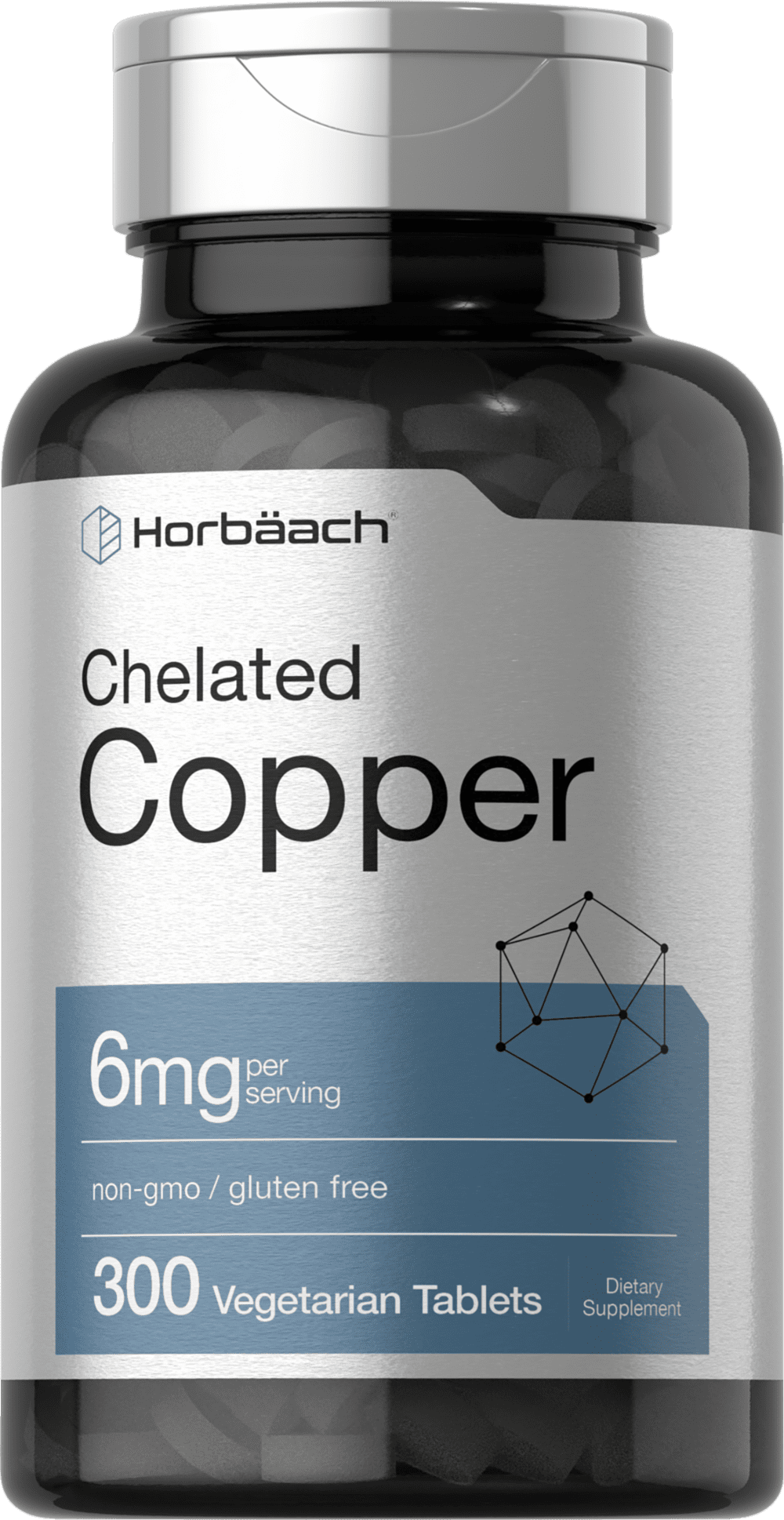 Chelated Copper 6mg - 300 Vegetarian Tablets