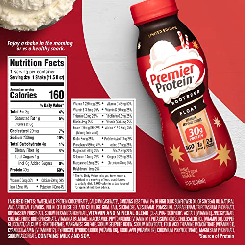 Root Beer Float Protein Shake, 30g Protein, 12 Pack