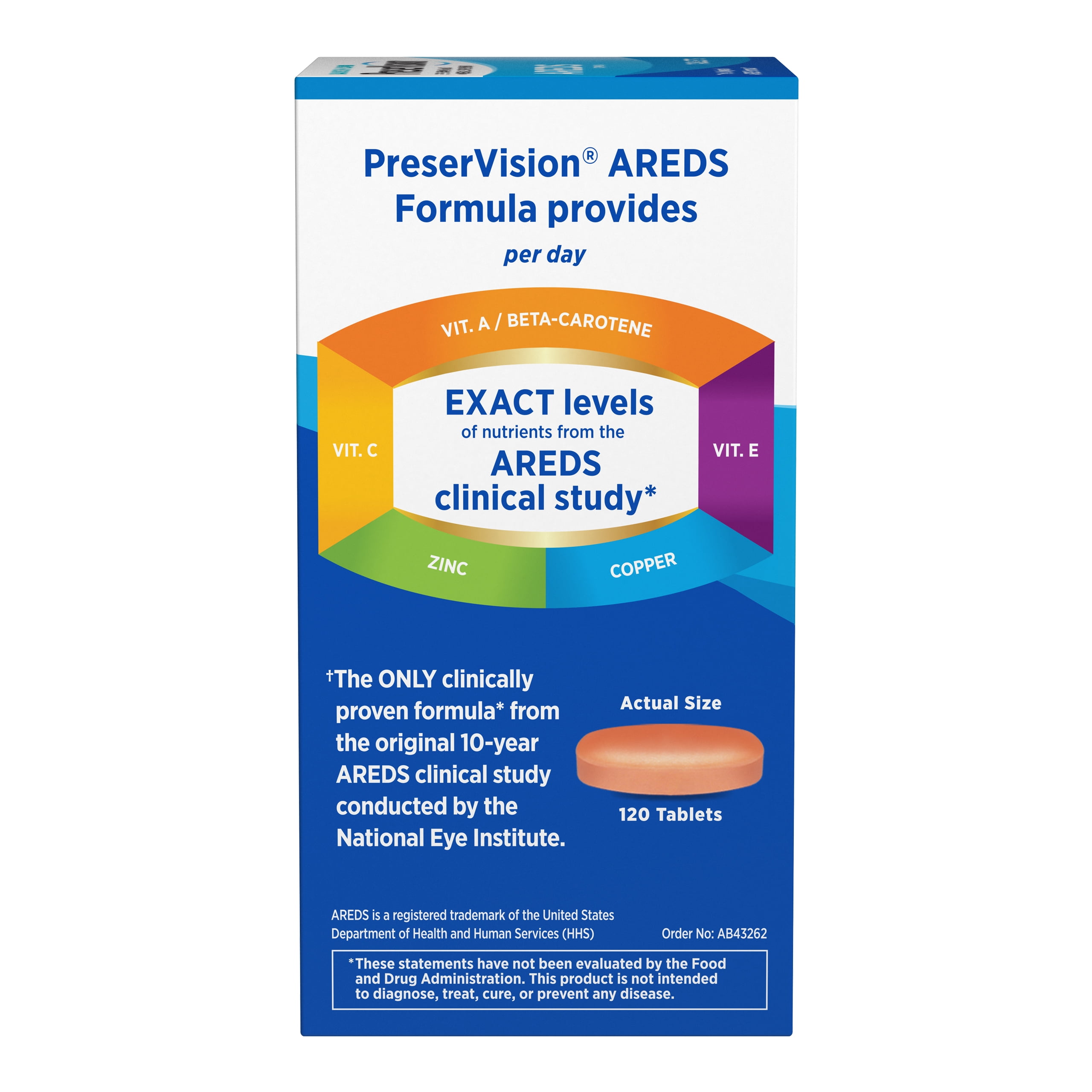PreserVision AREDS Eye Health Vitamin Supplement, 120 Tablets