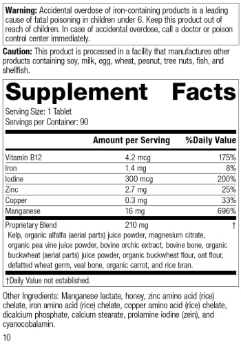Trace Minerals & B12 for Immune Support - 90 Tabs