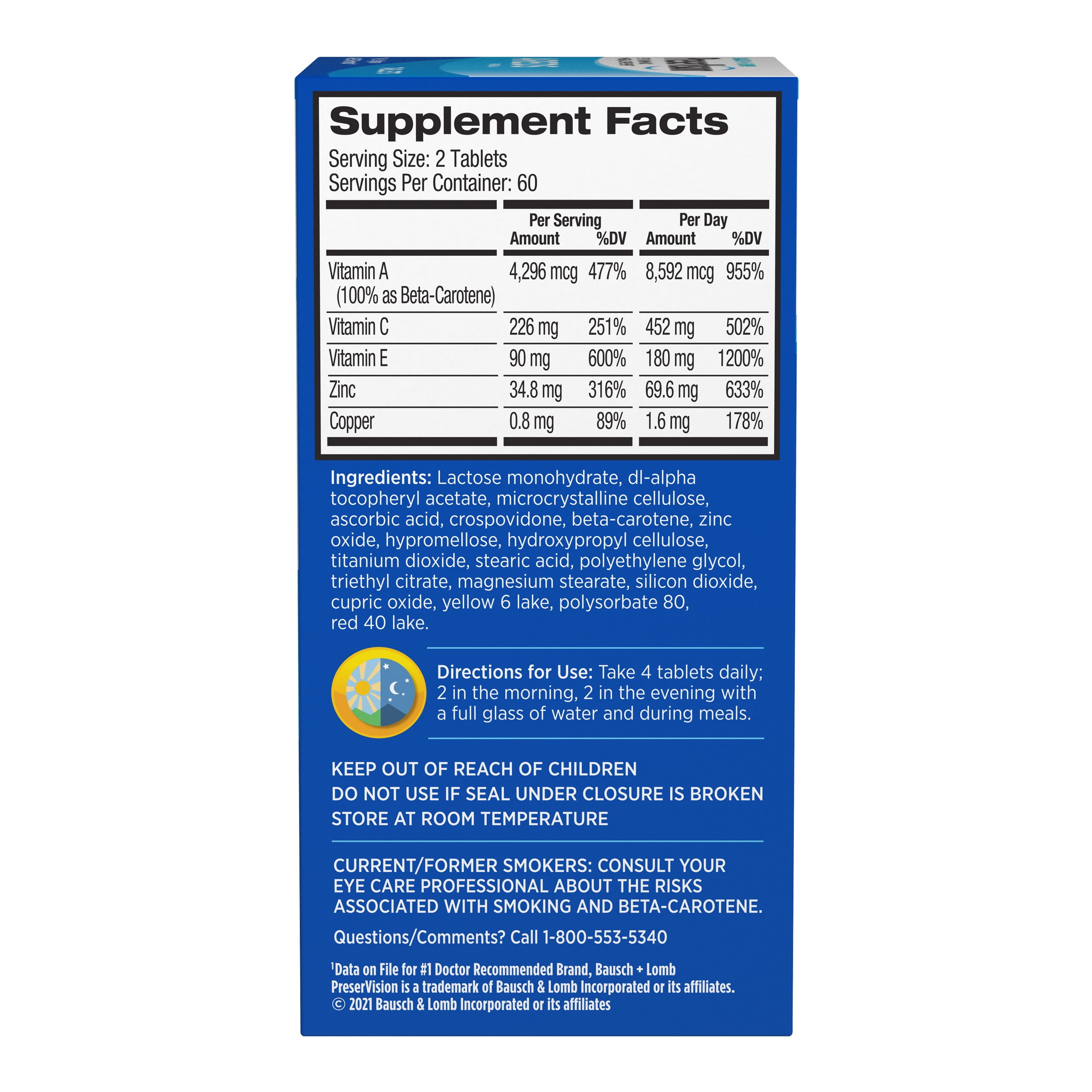 PreserVision AREDS Eye Health Vitamin Supplement, 120 Tablets