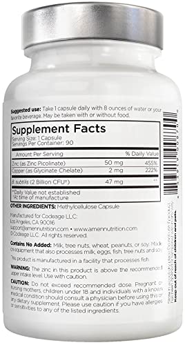 Zinc & Copper Probiotics – 90 Vegan Capsules