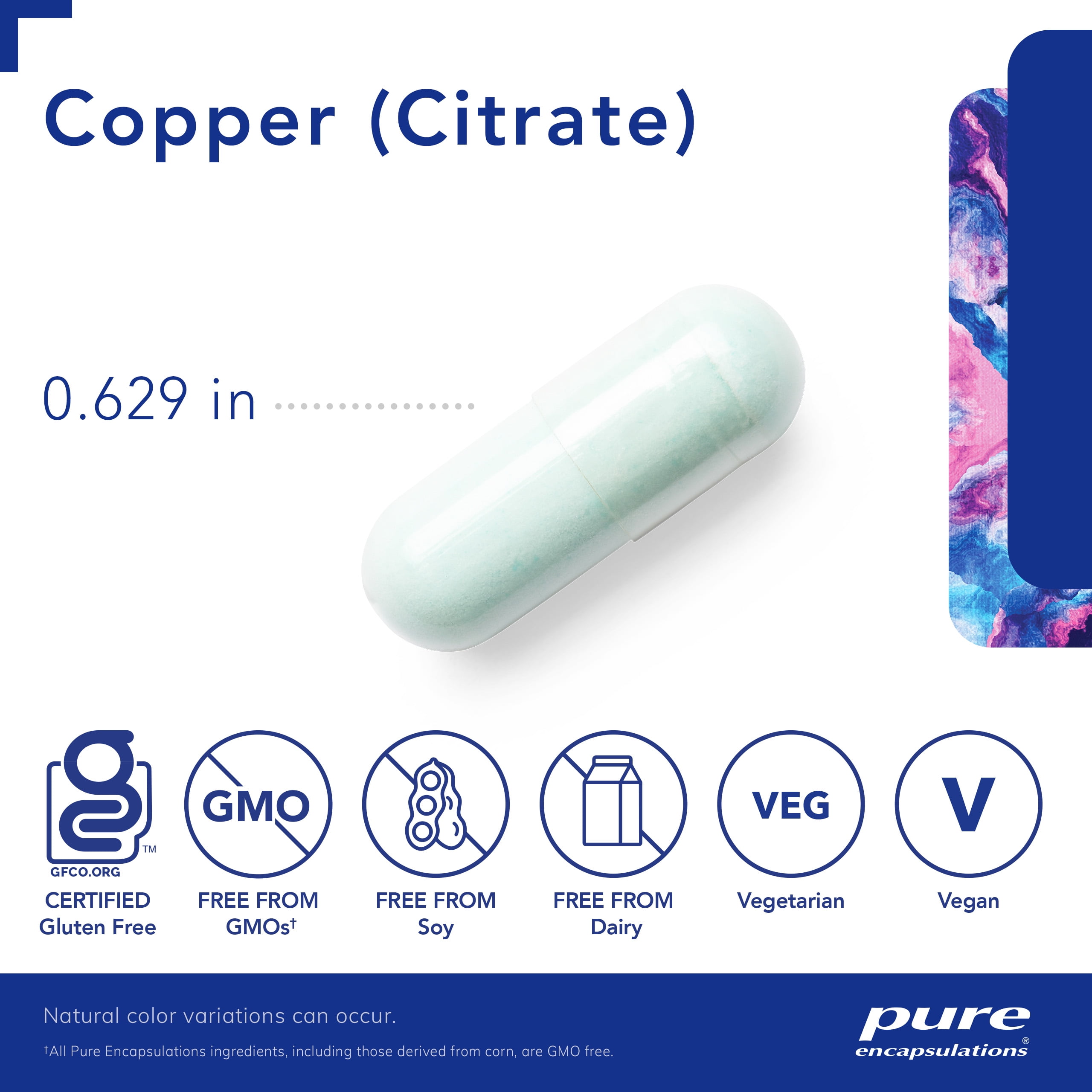 Pure Encapsulations Copper Glycinate for Iron Absorption