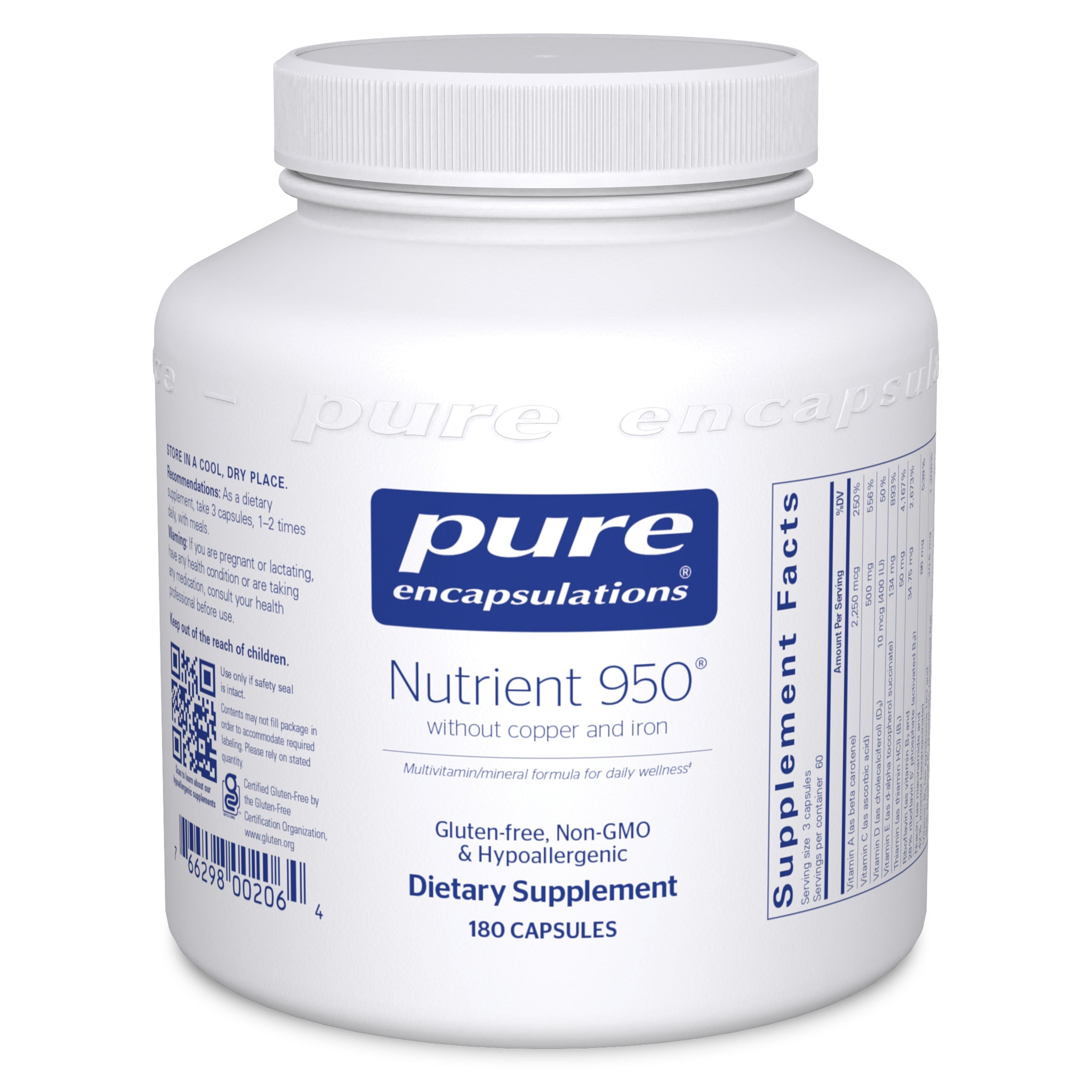 Pure Encapsulations Nutrient 950 Hypoallergenic Multivitamin