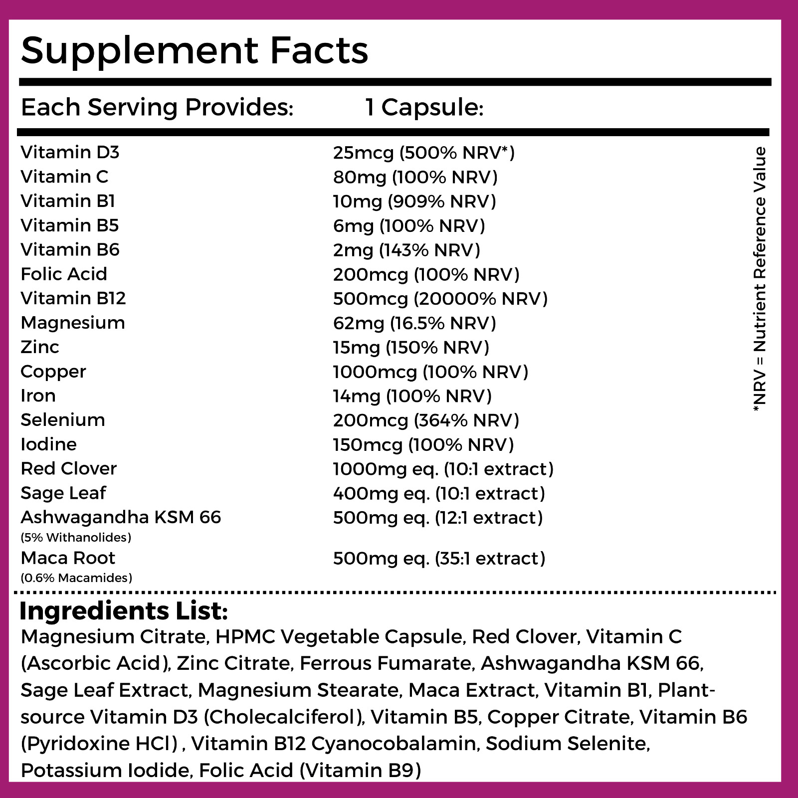 Meno Pact Support Complex for Menopause Relief