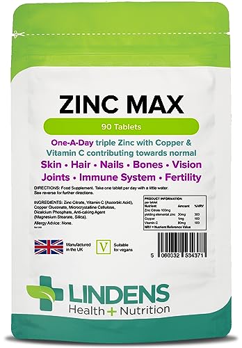 Zinc Max Tablets with Vitamin C & Copper - 90 Pack