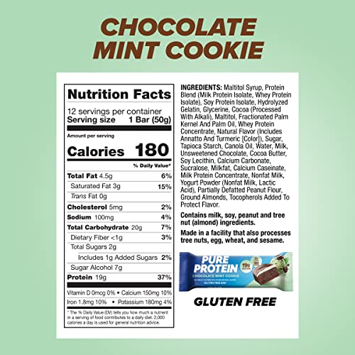 Pure Protein Bars, Chocolate Mint, 12 Count