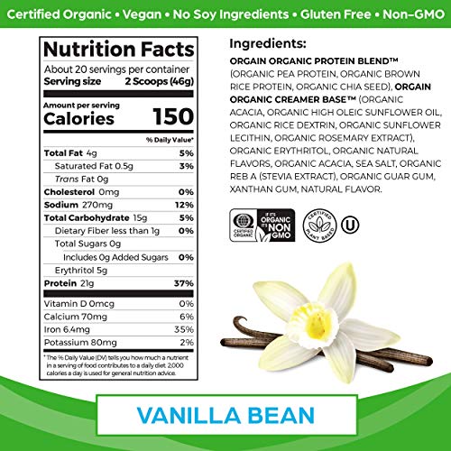 Orgain Organic Chocolate Fudge Protein Powder 2.03 lbs
