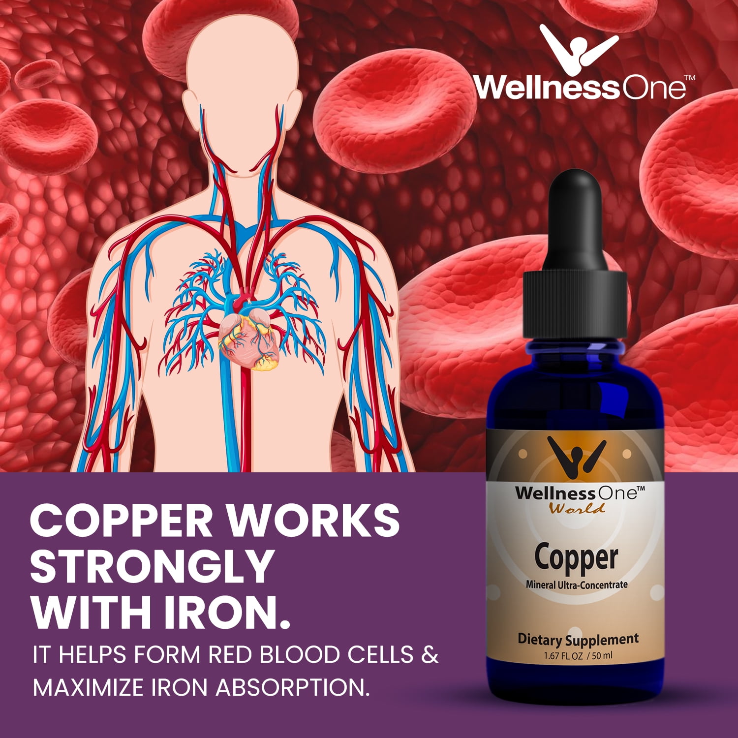 Liquid Colloidal Copper Vitamin Drops, 50 ml