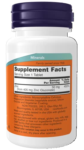 NOW Foods Vegan Zinc for Immune Support 50mg