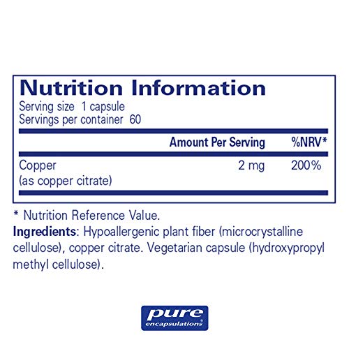 Pure Encapsulations Copper Citrate - 60 Veggie Caps