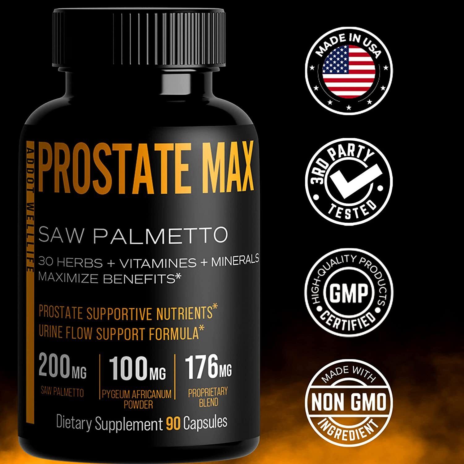 Prostate Support Supplement with Saw Palmetto and Herbs