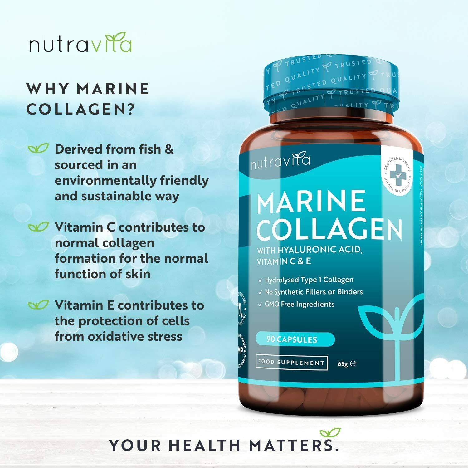 Marine Collagen 1000mg with Hyaluronic Acid & Vitamins