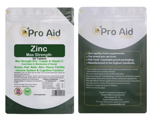 Zinc Max Strength with Vitamin C & Copper Tablets