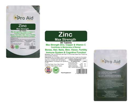 Zinc Max Strength with Vitamin C & Copper Tablets