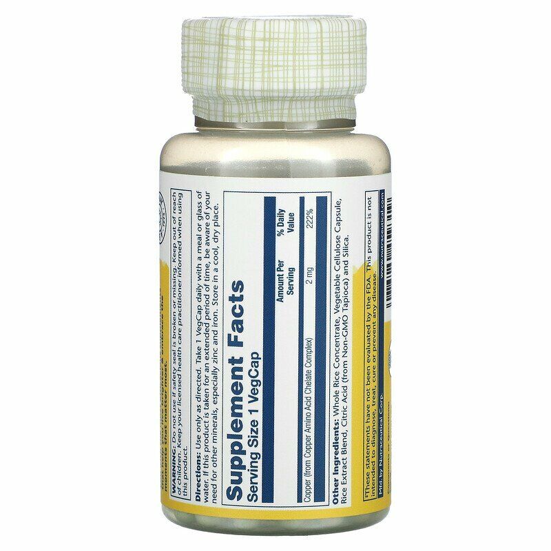 Solaray Copper 2 mg for Immune & Nerve Support
