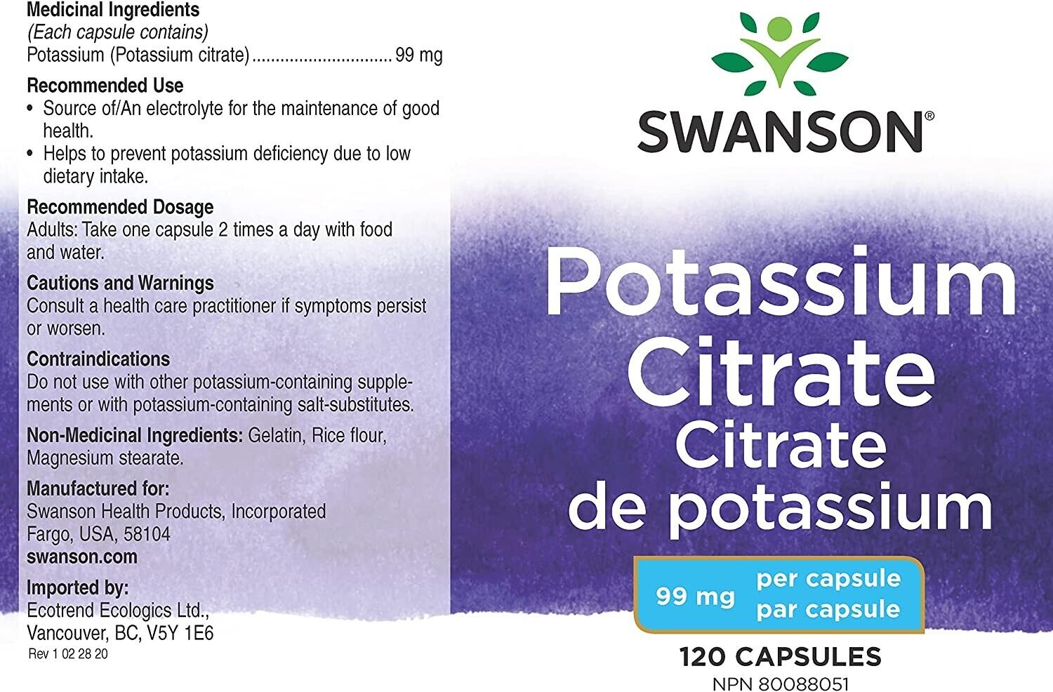 Potassium Citrate 240 Caps for Heart and Kidney