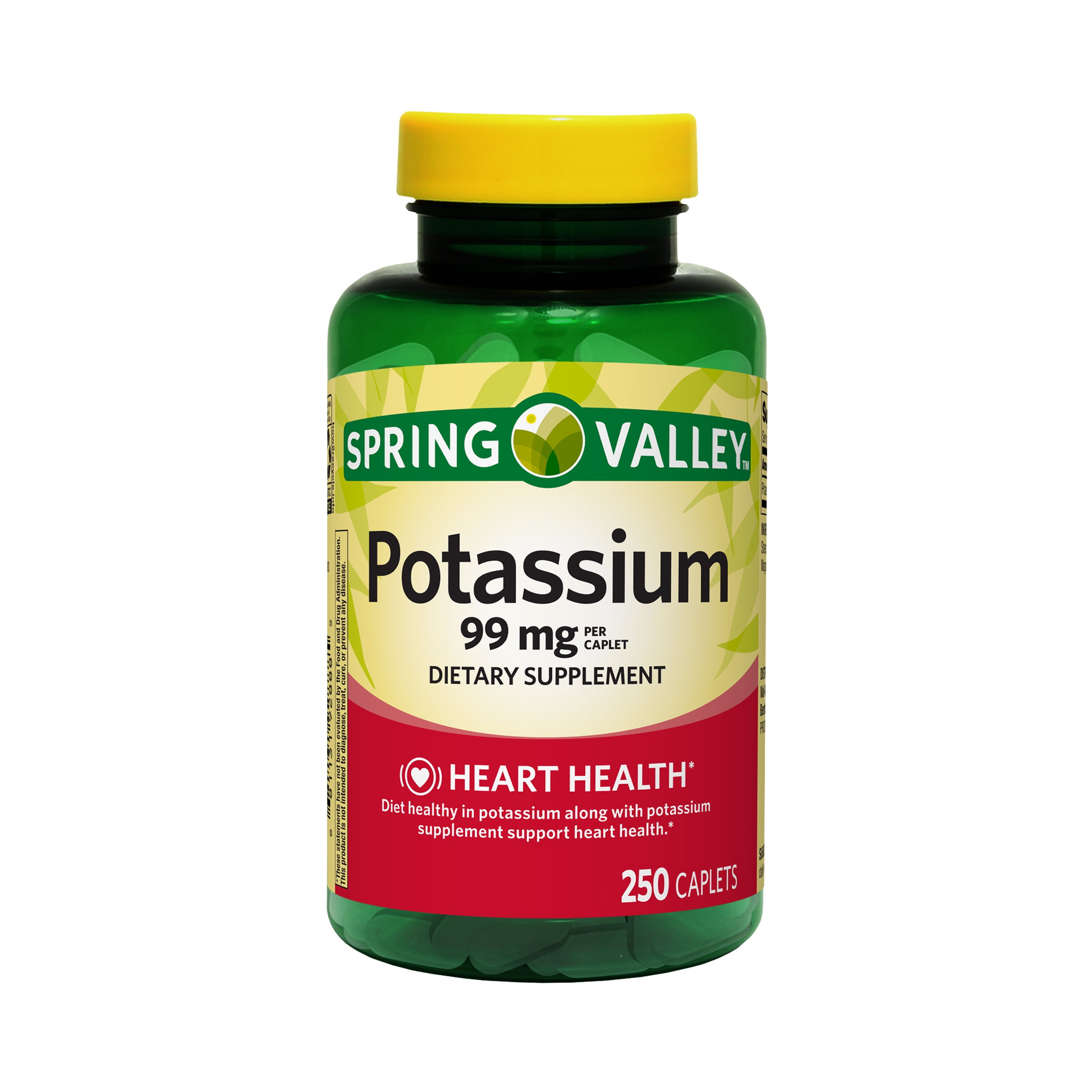 Spring Valley Potassium for Heart Health, 250 Caplets