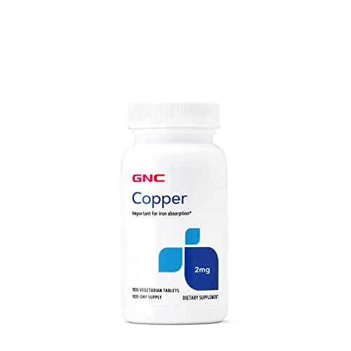 GNC Copper 2 mg Vegetarian Tablets, 100 Count