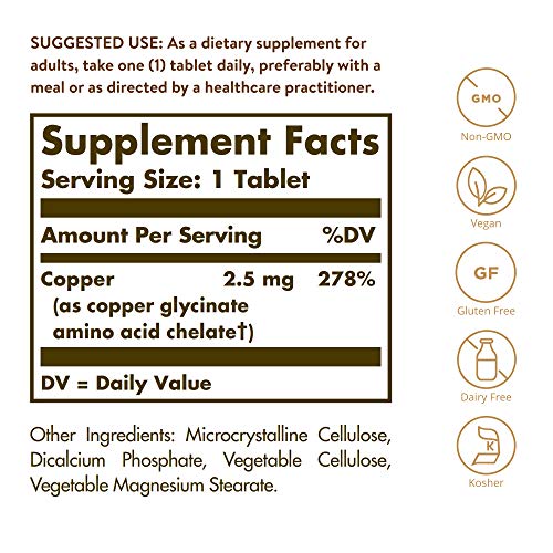 Solgar Copper Chelate Tablets – 100 Count