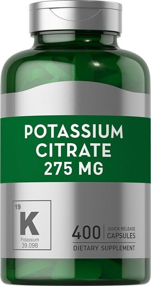Potassium Citrate 275mg, 400 Caps, Gluten-Free