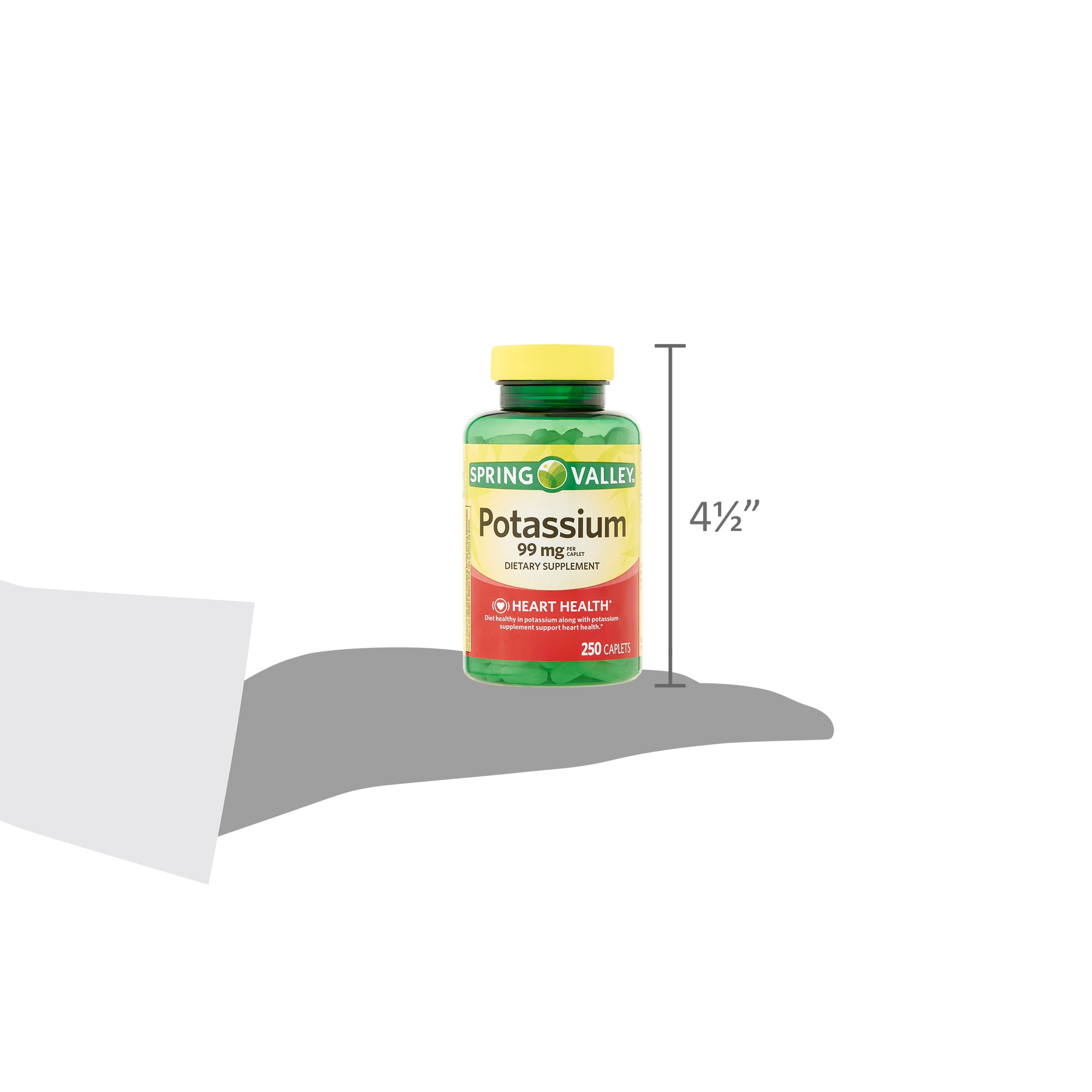 Spring Valley Potassium for Heart Health, 250 Caplets