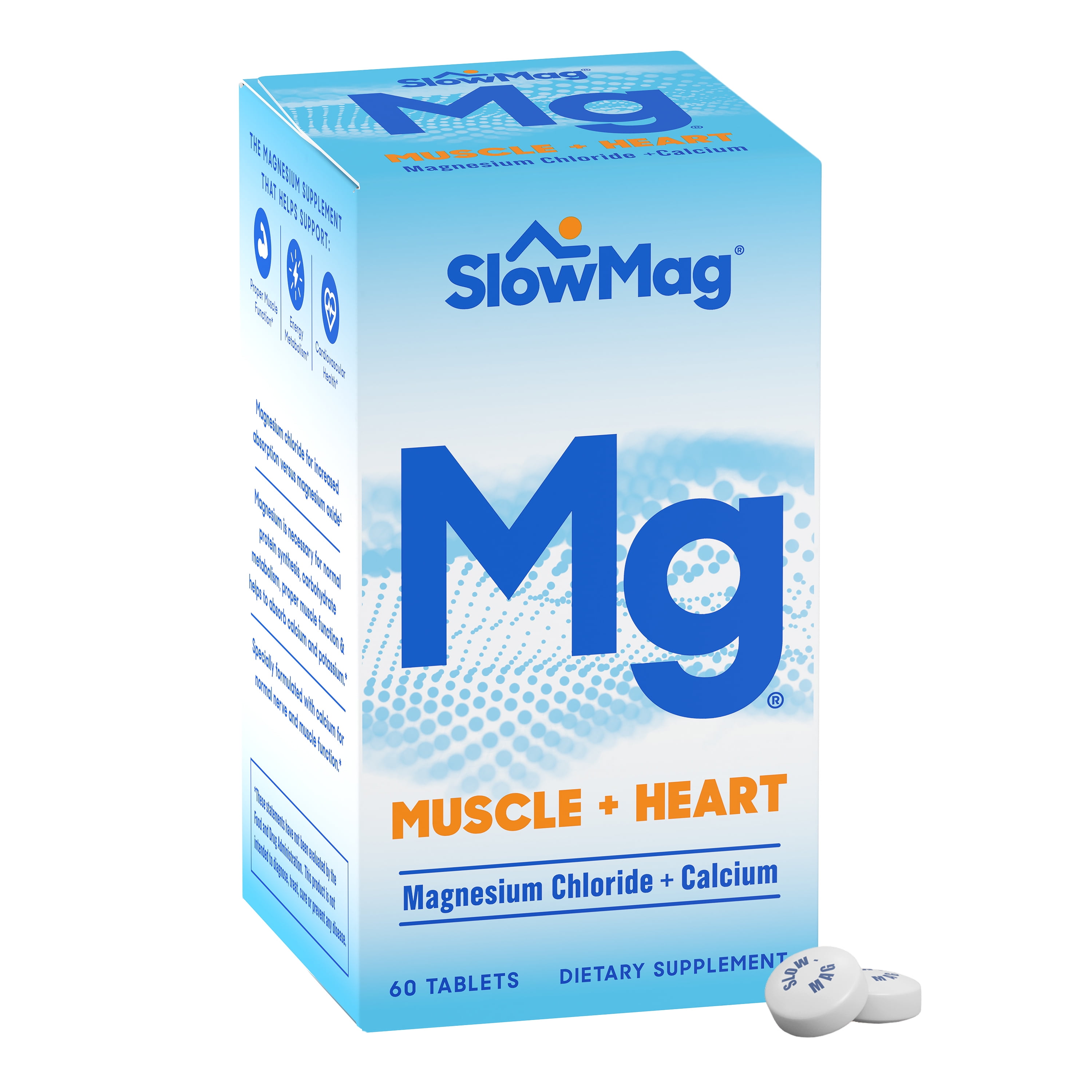 SlowMag Magnesium Chloride with Calcium Tablets, 60ct