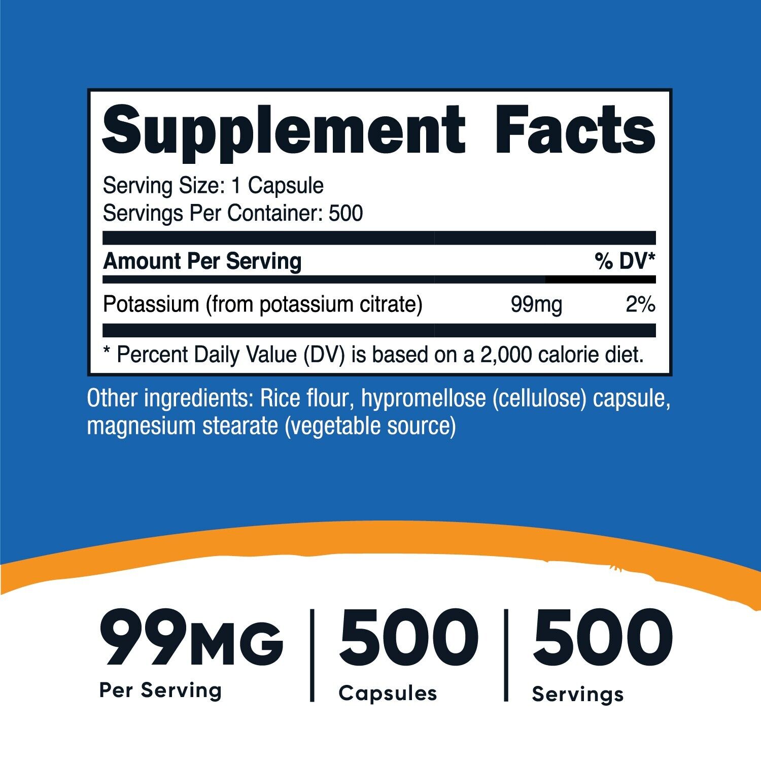 Nutricost Potassium Citrate 99mg - 500 Capsules