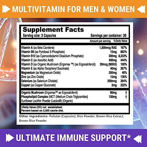 Immune Support Multivitamin with Antioxidants - 90 Vegan Caps