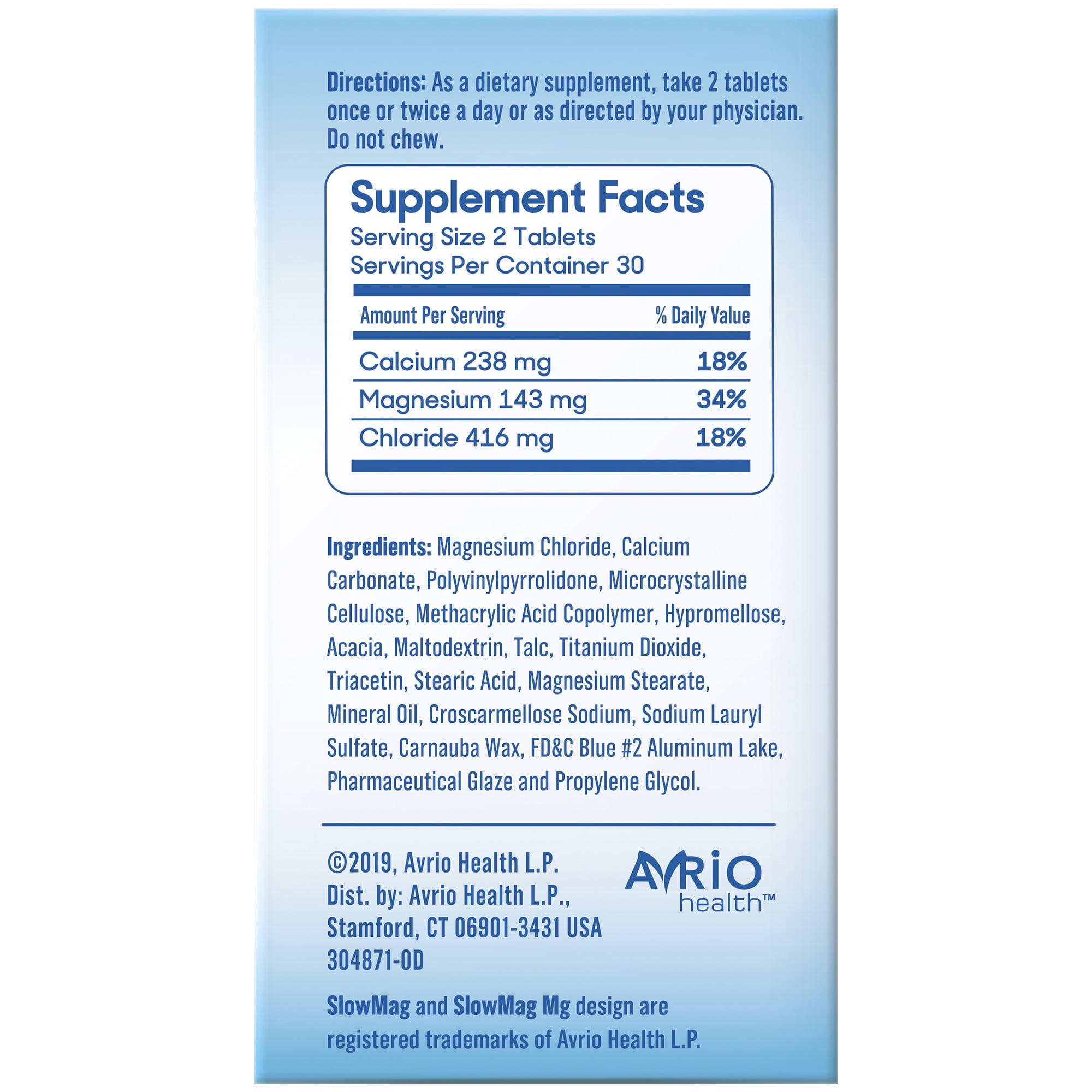 SlowMag Magnesium Chloride with Calcium Tablets, 60ct