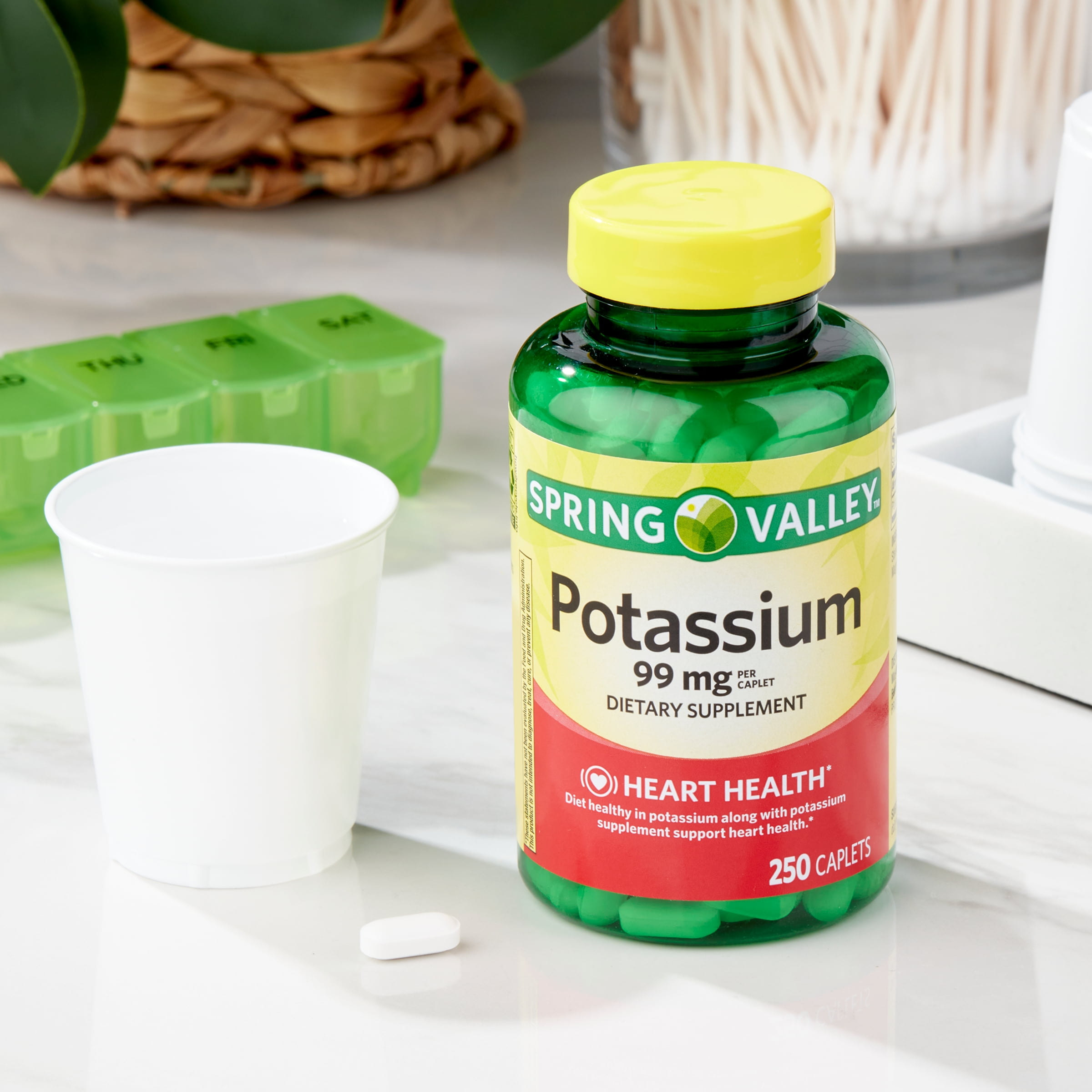 Spring Valley Potassium for Heart Health, 250 Caplets