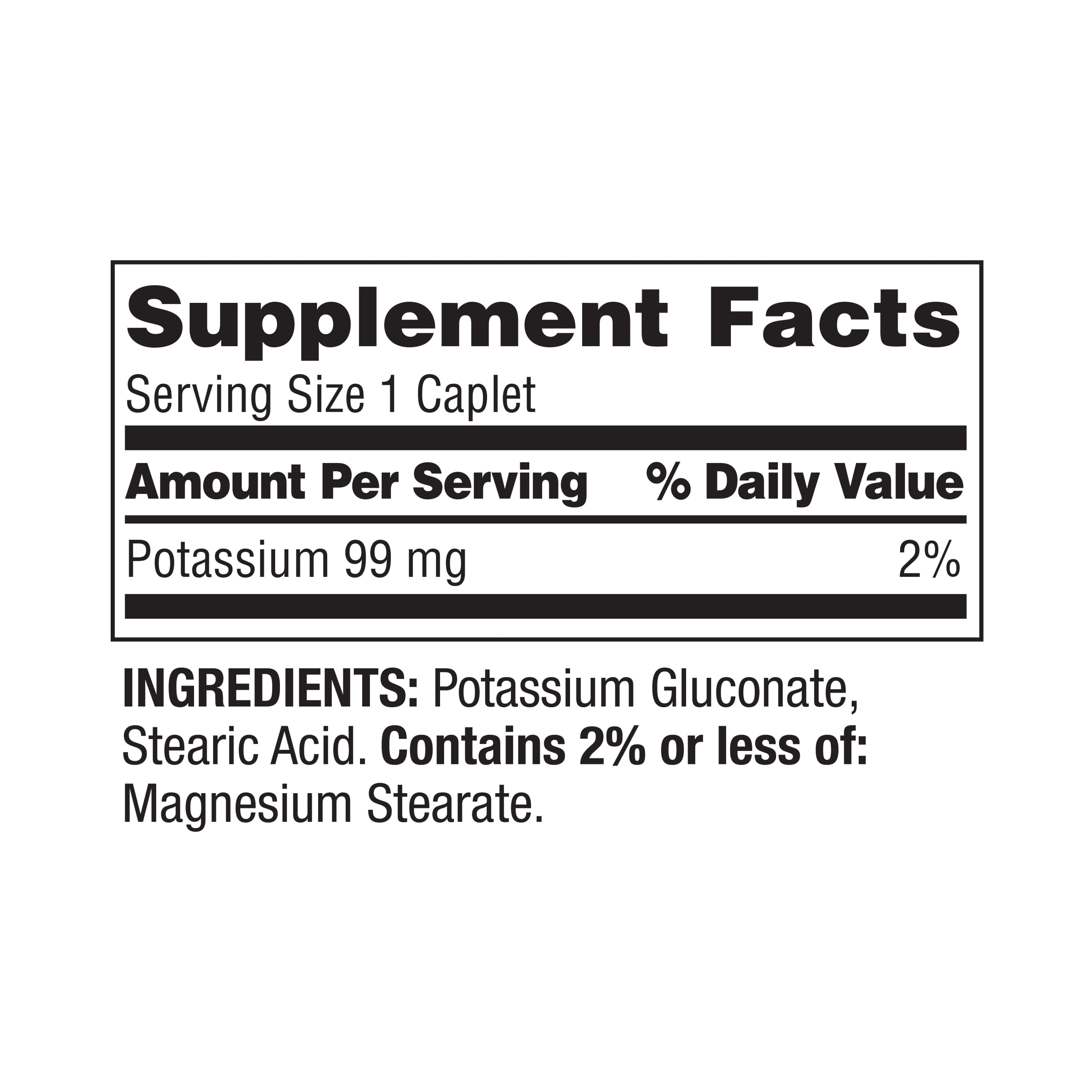 Spring Valley Potassium for Heart Health, 250 Caplets