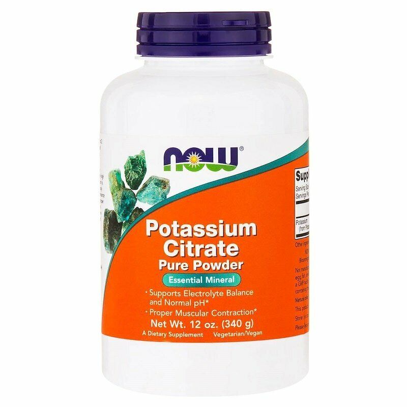 NOW Potassium Citrate Powder for Electrolyte Balance 12oz