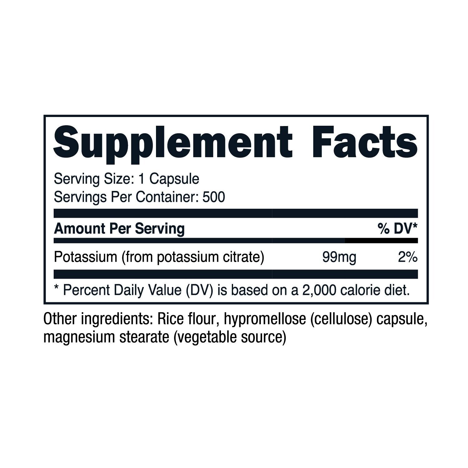 Nutricost Potassium Citrate 99mg - 500 Capsules